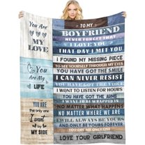 Boyfriend Birthday Gift Throw Blankets I Love You Gifts for Him, to My Boyfriend Blanket Anniversary Romantic Gifts Blanket for Bed Couch, Soft Throw Blankets for Christmas Valentines 40x50inch