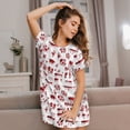 thumbnail image 3 of Haiem Halloween Print Women’s Short-sleeved Nightdress – Comfortable and Loose-Fit Sleepwear, Soft Cotton Sleep Shirt for Relaxing, Casual Nightdress, 3 of 6