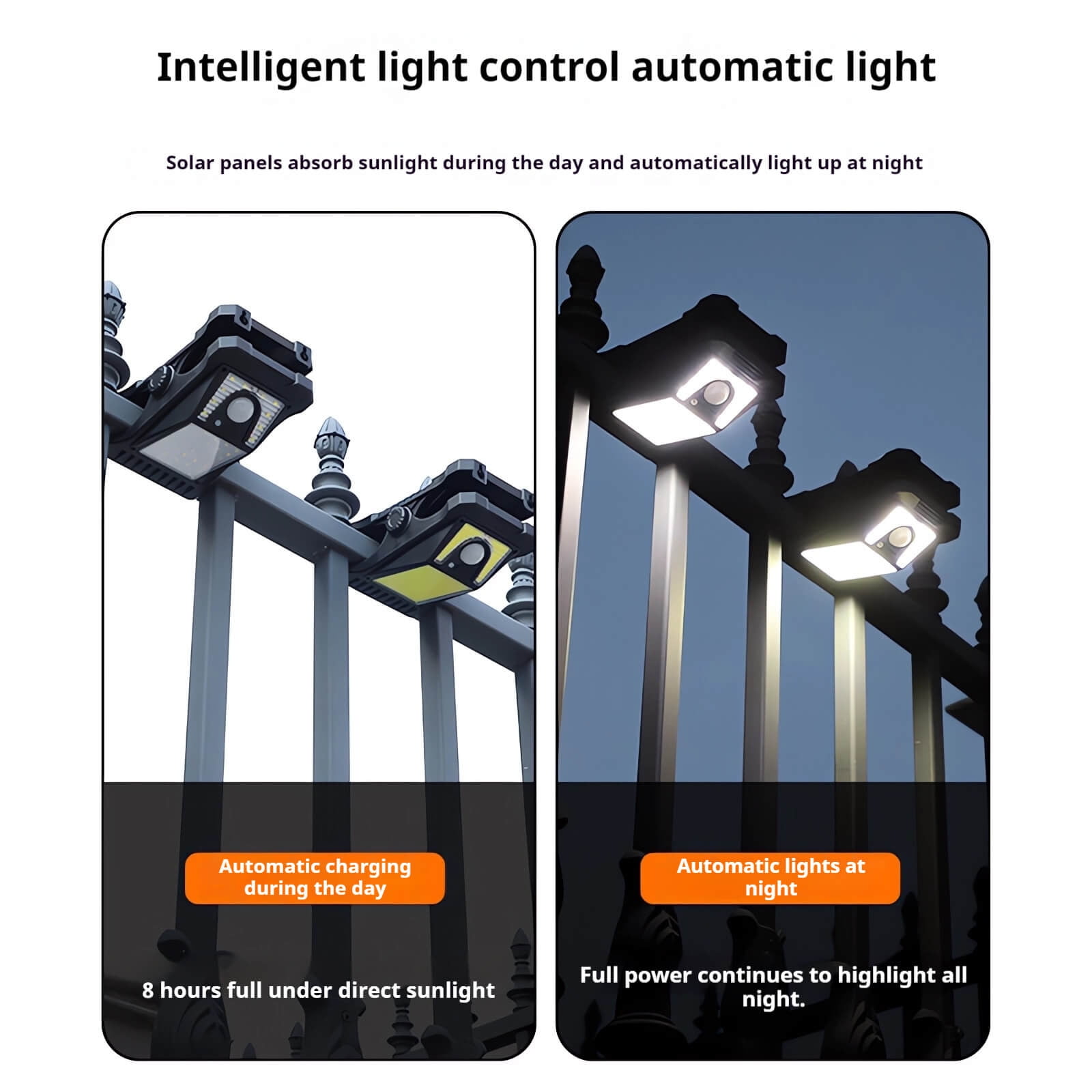 A Solar Outdoor Clip Light With Led Source, Motion Detection, Portable For Garden, Yard, Pathways, Easy Installation, Waterproof Design