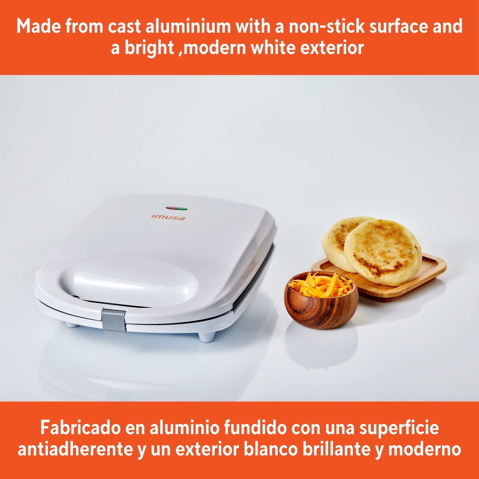 IMUSA 4 Slot Electric Arepa Maker, White