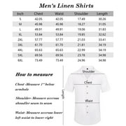 sogami Men's Linen Shirts Short Sleeve Hawaiian Button down Shirt with Pocket