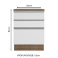 thumbnail image 2 of Mueble de Cocina Madesa Glamy 60 cm 3 Cajones Marrón/Blanco, 2 of 5