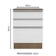 thumbnail image 2 of Mueble de Cocina Madesa Glamy 60 cm 3 Cajones Marrón/Blanco, 2 of 5