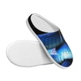 thumbnail image 3 of Fotbe Blue Viper Snake Pattern Women's Fuzzy Curly Fur Memory Foam Loafer Slippers Indoor Outdoor Slippers Winter Home Shoes-37/38, 3 of 7