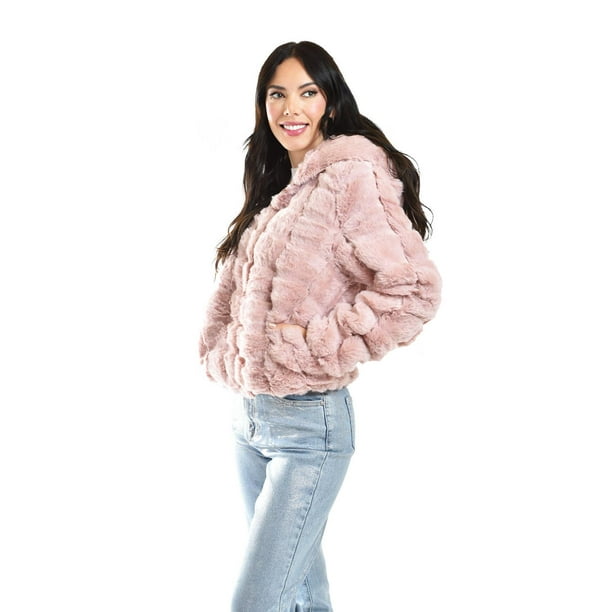 Chamarra de peluche Roman Fashion con capucha juvenil 24187 Rosa G