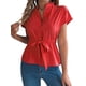 thumbnail image 2 of Blusas de Mujer con Botones, Blusas Casuales de Verano, Camisas Elegantes de para el Trabajo, Color Rojo L, 2 of 8