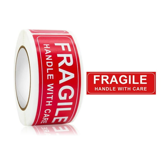 Fragile Transport Labels - Thank You Handle With Care Adhesive Stickers for Shipping