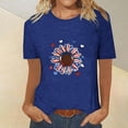 thumbnail image 3 of Tops Cortos para Mujeres Día de la Independencia Patriótica Impreso Cuello Redondo, Camiseta de Manga Corta Casual para la Primavera, Verano Y Fiesta, 3 of 4
