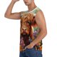 thumbnail image 3 of Fotbe Countryside Colorful Floral Cow Men's Camiseta sin Mangas Estampada para Hombres, Playera Casual para Gimnasio, Entrenamiento, Playa-Large, 3 of 7