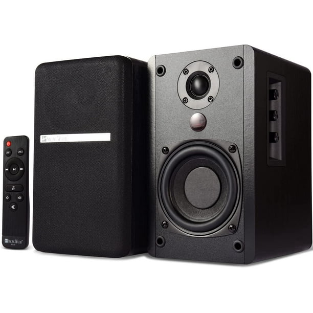 Bookshelf Speakers With Built In Amp SINGING WOOD BT25 Bluetooth Powered Bookshelf Speakers for Record