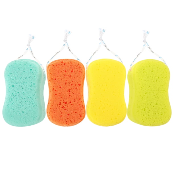 EeaseMX Paquete de 4 esponjas exfoliantes de lufa para baño, naturales, para ducha y spa, para hombres y mujeres (colores variados)
