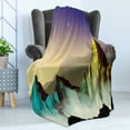 thumbnail image 4 of Fantasy World Soft Flannel Fleece Blanket, Galaxy Theme on Jupiter Explorer Sci-fi Scene Planets and Mountains Cosmos, Cozy Plush for Indoor and Outdoor Use, 50" x 60", Multicolour, by Ambesonne, 4 of 5