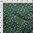 thumbnail image 2 of oneOone Silk Tabby Dark Teal Green Fabric Mandala & Triangle Geometric Quilting Supplies Print Sewing Fabric By The Yard 42 Inch Wide, 2 of 4