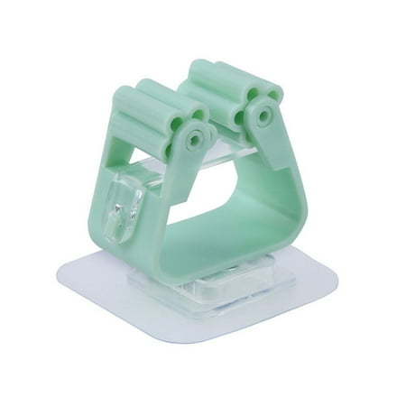 

Wall Mounted Mop Holder Bathroom Toilet Lavatory Broom Mop Gripper Adhesive Wall Hanger Green