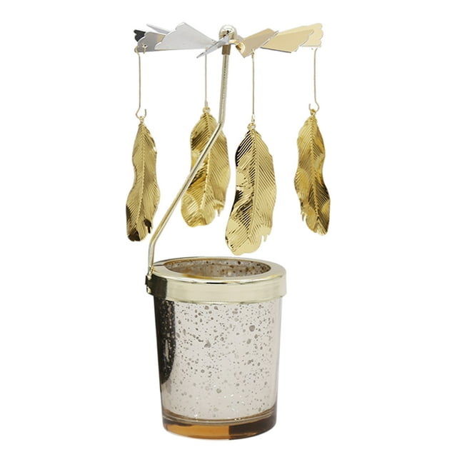 CXYYY Bougeoir Rotatif en Verre Fer Accessoires de Dîner