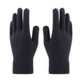 thumbnail image 1 of Invierno Cálido Bicicleta Ciclismo Guantes Forro Pantalla Guantes Antideslizante Agarre Elástico Cuff negro Zulema guantes de punto, 1 of 8