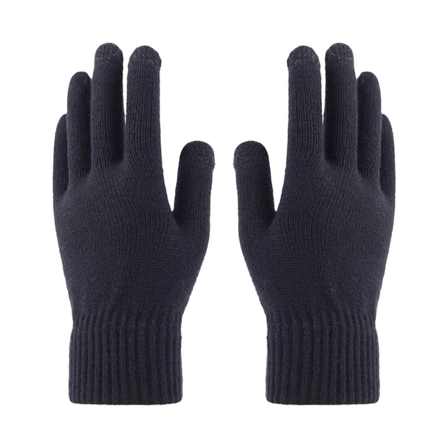Invierno Cálido Bicicleta Ciclismo Guantes Forro Pantalla Guantes Antideslizante Agarre Elástico Cuff negro Zulema guantes de punto