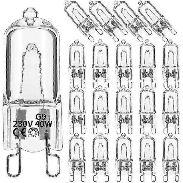 20Pcs G9 Halogen Light Bulbs,40W Clear Halogen Lamps Dimmable,Warm White 2800K for Chandeliers,PendP2025050901080