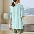 thumbnail image 5 of Goodtrade8 Pajamas Sets 2 Piece Pads Short Sleeve Crew Neck Sleepwear Casual Solid Color Holiday Pajamas Woman, 5 of 5
