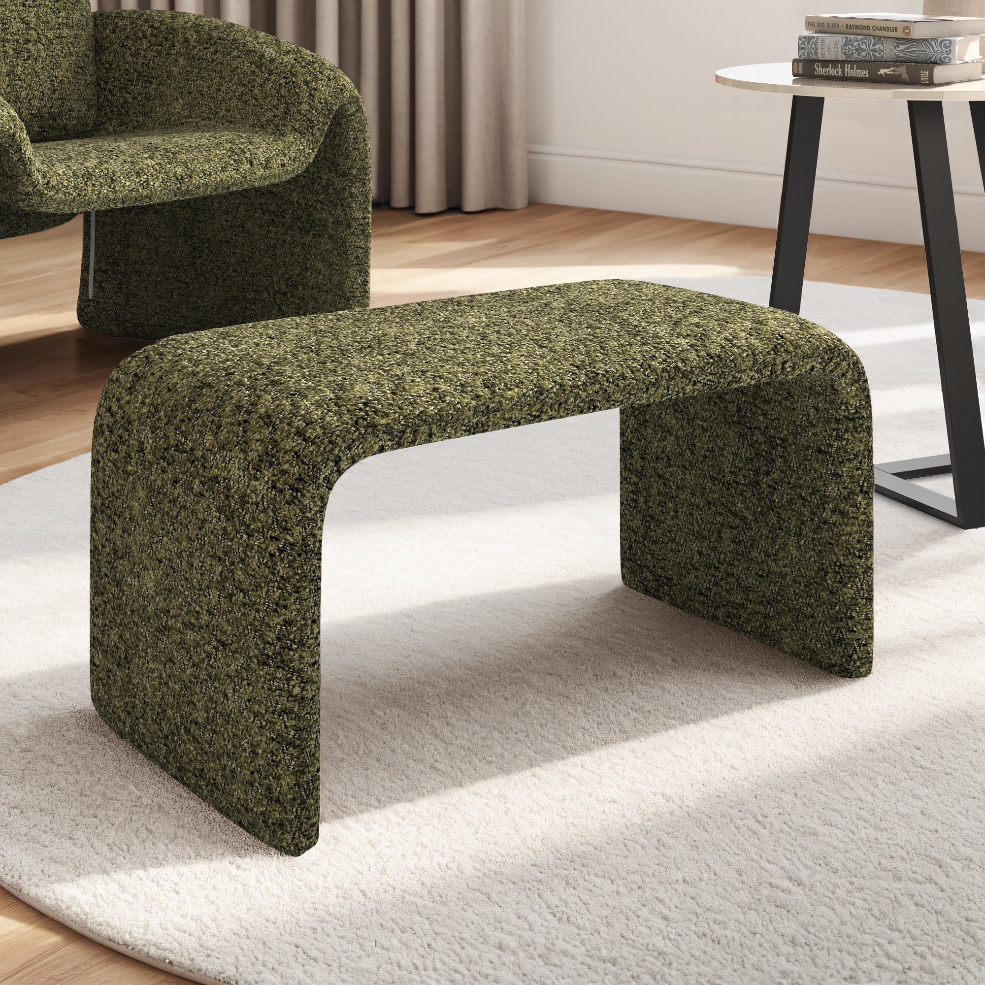 Weston Home Gerace Contemporary Bentwood Ottoman