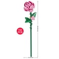 thumbnail image 3 of Brickcraft Pink Long Stem Rose Brick Building Kit (102-Plastic Piece Set), Valentine's Gift for His & Hers, Customizable Heart Pendant with Chain, Artificial Flower Craft, 3 of 12