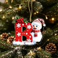 thumbnail image 4 of Dongrens Snowman Christmas Ornaments, Cute Flat Christmas Tree Letter Decoration, R, 4 of 5