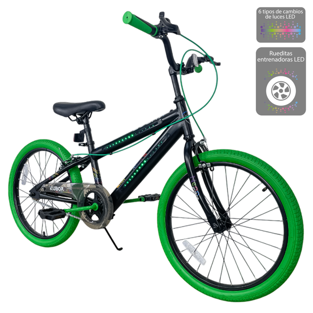 Bicicleta Infantil Rodada 20 Kubor NEON Verde