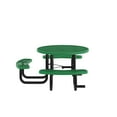 thumbnail image 6 of Flash Furniture 46" Round Wheelchair Accessible Commercial Outdoor Picnic Table with Heavy Gauge Expanded Metal Mesh Seats and Top with Umbrella Hole, Green, 6 of 8