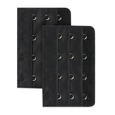 

ELFINDEA Unique Bargains 2pcs Lady Bra Extender 4 Hook 3 Rows Stap Extension Bucket Black