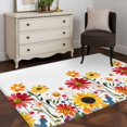 thumbnail image 3 of 2.7'x5' Area Rugs, Sunflower Indoor Outdoor Area Rug for Living Room Bedroom, Colorful Spring Floral Summer Botanical Washable Bathroom Rugs Kitchen Floor Carpet Mats Home Decor Aesthetic, 3 of 8