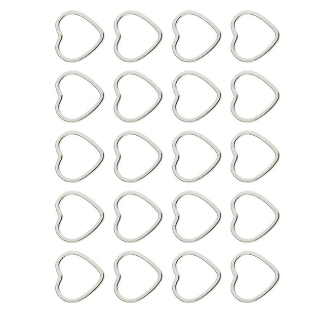 yuksok 20 Pieces Alloy Heart Shape Findings Charms for Jewelry Making Craft White K