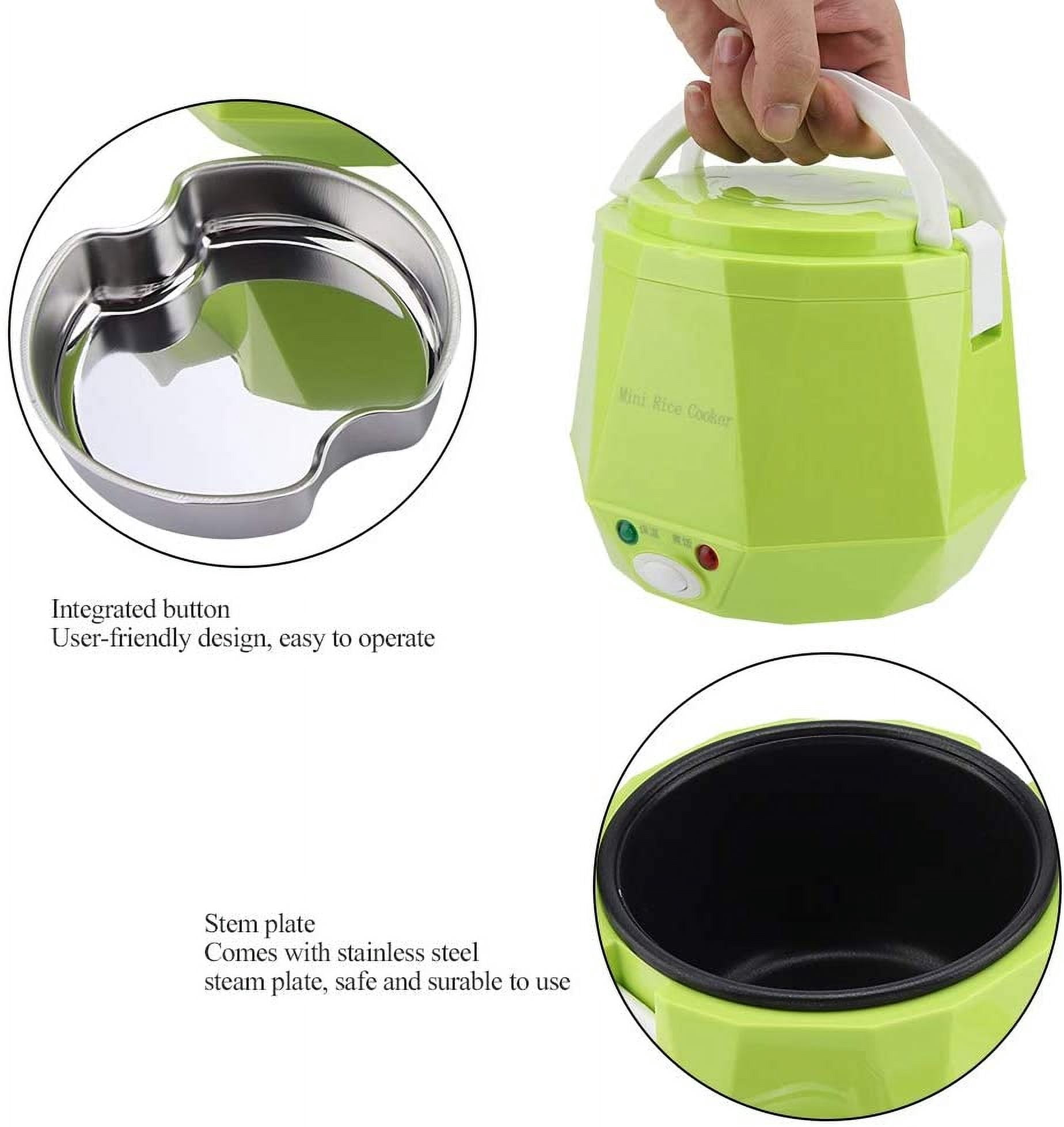 Travel Rice Cooker 1.3L Portable 12V Electric  Pot Non-Stick Steamer for Car Camping Outdoor Cooking