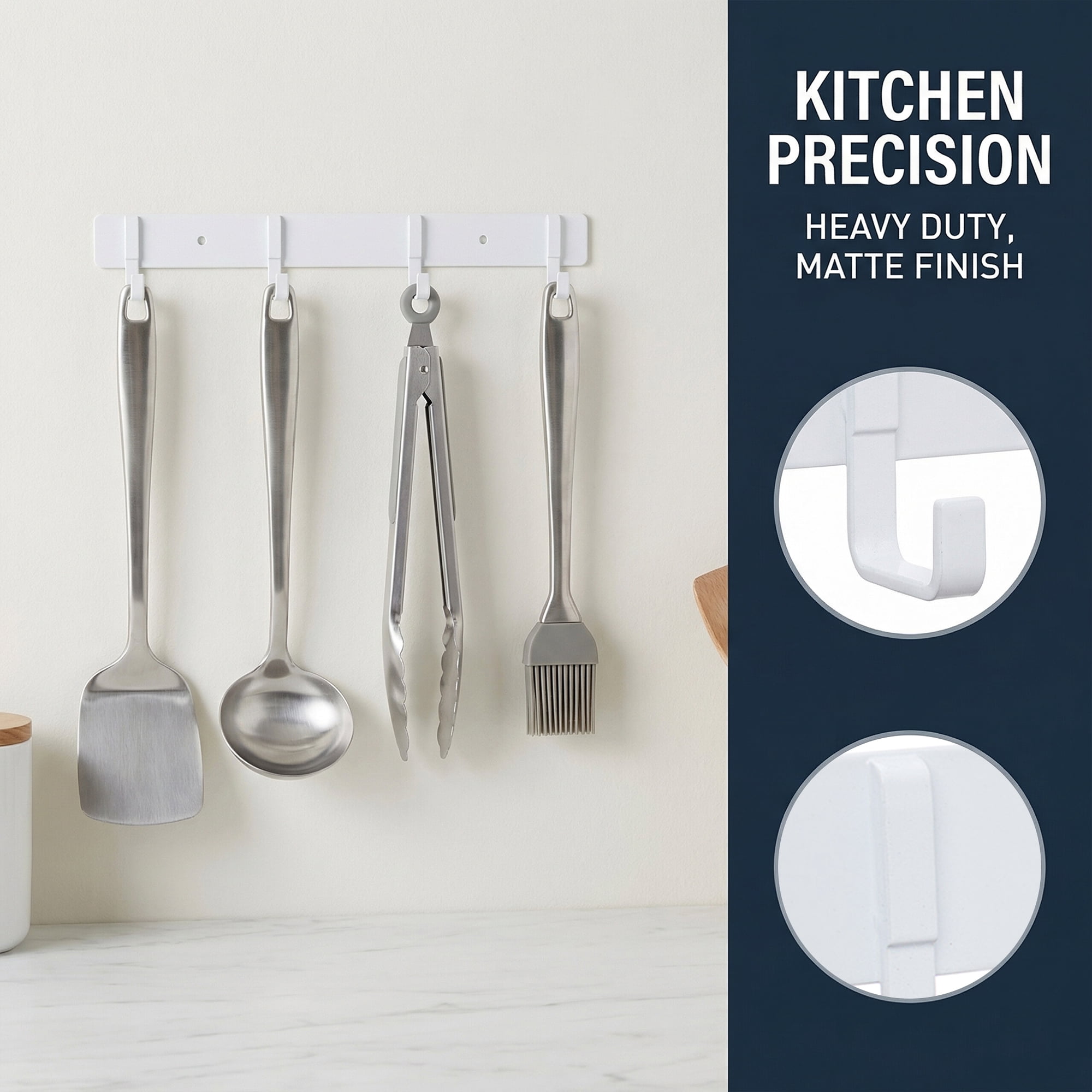 Unique Bargains Coat Rack Wall Mount Metal Wood 6 Hooks for Entryway Bathroom White