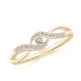 thumbnail image 1 of Angara Natural Diamond Ring - Solitaire Round Diamond Infinity Promise Ring in 14K Yellow Gold for Women (Ring Size = 3.5), 1 of 10