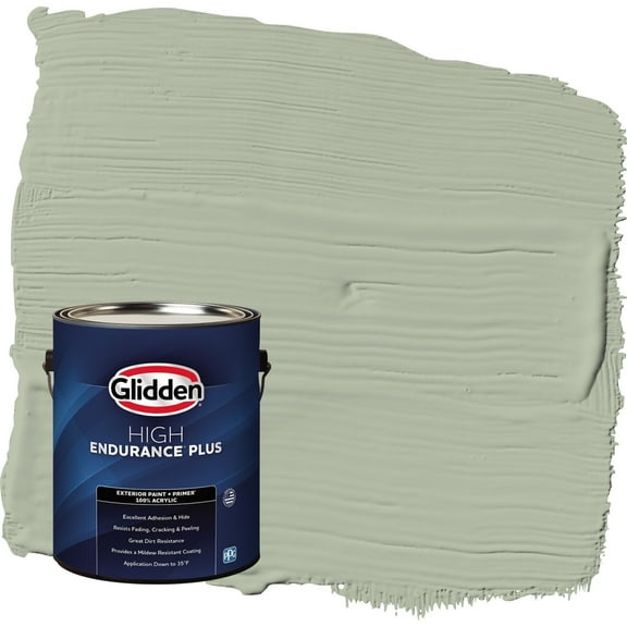 Glidden HEP Light Sage / Green Satin Exterior Paint with Primer, 1 Gallon