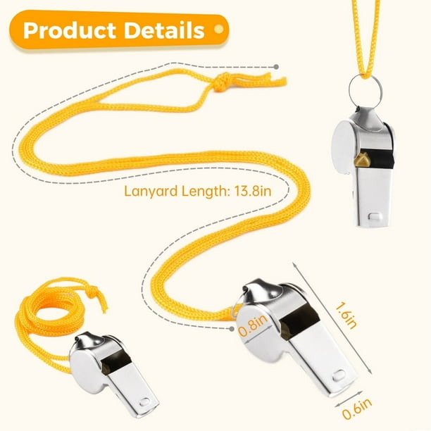 GOGO 10 Silbatos De Latón Con Cordón, Silbato De árbitro Y