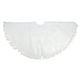 thumbnail image 5 of Northlight Christmas Tree Skirt with a Pom Pom Border - 48" - White, 5 of 5