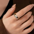 thumbnail image 3 of Rings for Women, Gold Rings with Heart Round Cubic Zirconia Moissanite Ring 3 in 1 Set 18K Gold Plated Stainless Steel Stackable Rings for Women Size 5-10, 3 of 9