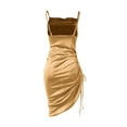 thumbnail image 4 of ITFABS Femmes? S Solide Couleur Bretelles Dos Nu Cordon Robe Skinny, 4 of 5