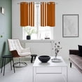 thumbnail image 4 of Burnt Orange White Stripe Kitchen Curtains Small Short 39 Inch Length, Modern Rustic Vertical Striped Grommet Bedroom Living Room Curtains, Light Filtering Cafe Curtain Drapes 2 Panels Set 55''x39'', 4 of 9