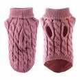 thumbnail image 4 of RotHome Dog Sweaters for Small Dogs Winter Turtleneck Pullover Cable Knit Fleece Stretch Puppy Apparel for Chihuahua Toy Poodle Yorkie Pomeranian Pet Clothes Pink, 4 of 7