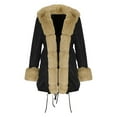thumbnail image 4 of GaThRRgYP Warm Winter Coats for Womens,Jackets for Women,Women's Solid Color Plush and Thick Pocket Hooded Jacket Long Sleeved Hooded Casual Jacket/jacket Khaki L, 4 of 5