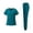 Cyan, variant on FGVCTG Women Quick Dry Scrub Sets, Solid V Neck Short Sleeve Top & Jogger Pants With Multi Pockets Comfort Uniform For Nurse Care Worker Medical Work Outfit Hot Pink S