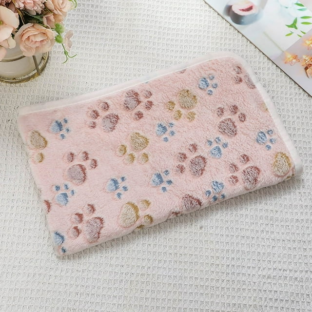 Manta para mascotas con estampado de patas, manta acolchada de franela cálida para mascotas, manta para perrera, manta para perros y gatos