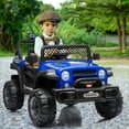 thumbnail image 2 of YOFE Kids Ride on Truck Toy for 3-6 Ages, 12V Ride on Car with Remote Control, 3 Speeds, Soft Start, Music, LED Lights, Battery Powered 4 Wheels Ride on Toy Vehicle for Kids Birthday Gift, Blue, D1295, 2 of 13