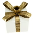 thumbnail image 5 of Northlight 4.5" White Metal Gift Box Christmas Taper Candle Holder, 5 of 8