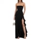 thumbnail image 3 of Vestido de Fiesta Ajustado Sin Mangas, , con Abertura Alta, Hombros Descubiertos y Fruncido para Mujer Negro L, 3 of 10