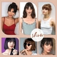 thumbnail image 7 of Clip in Bangs for Women 100% Human Hair Extensions French Bangs Flat Neat Bangs Fringe with Hairpieces Clip on Curved Bangs for Daily Wear, 7 of 7