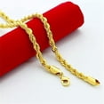 thumbnail image 2 of GKNET 24K Gold Plated Necklace 4mm Twisted Rope Necklace Chain for Men and Women Gift-55cm, 2 of 6