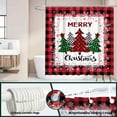 thumbnail image 3 of Newhomestyle Red Buffalo Check Plaid Merry Christmas Trees Shower Curtain for Bathroom Set Winter Xmas Farmhouse Home Bath Bathtub Decoration Durable Fabric Machine Washable 72 x 72 inches, 3 of 6